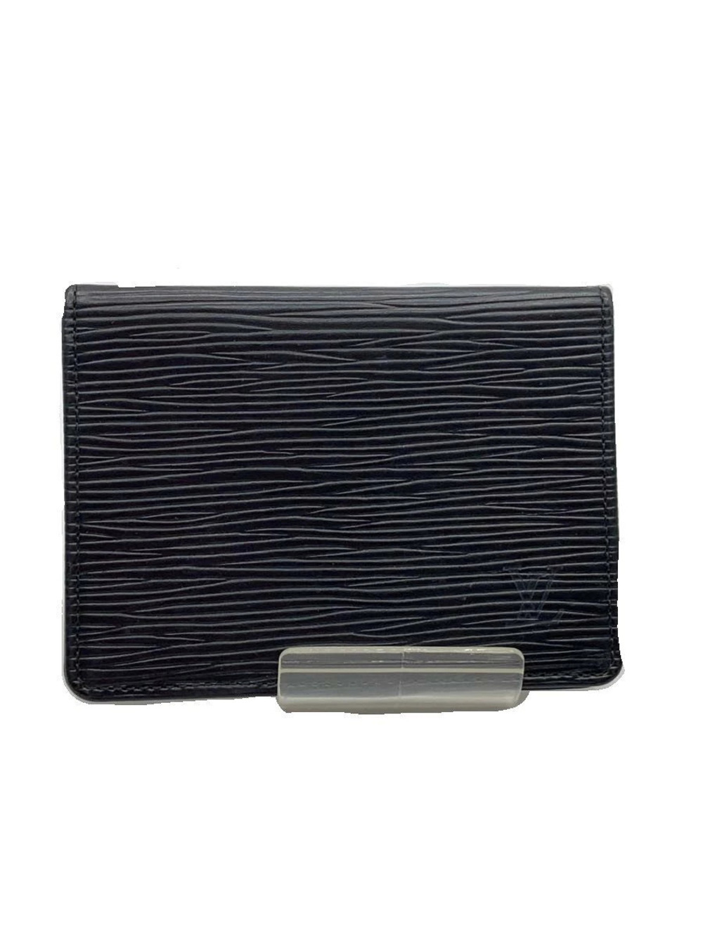 LOUIS VUITTON Porte Wallet Cartes Vertical Epi Leather Black
